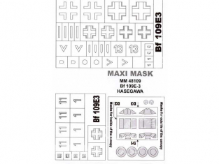 Montex Maxi Mask MM48109 Messerschmitt Bf 109E-3 Hasegawa 1/48