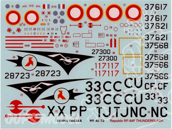 Decalques Berna decals BD48-28 Republic RF-84F Thunderflash 1/48