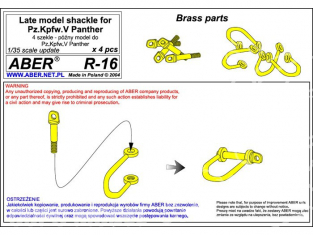 Aber R16 Set de manille modele fin de production pour Pz.Kpfw.V Panther 1/35