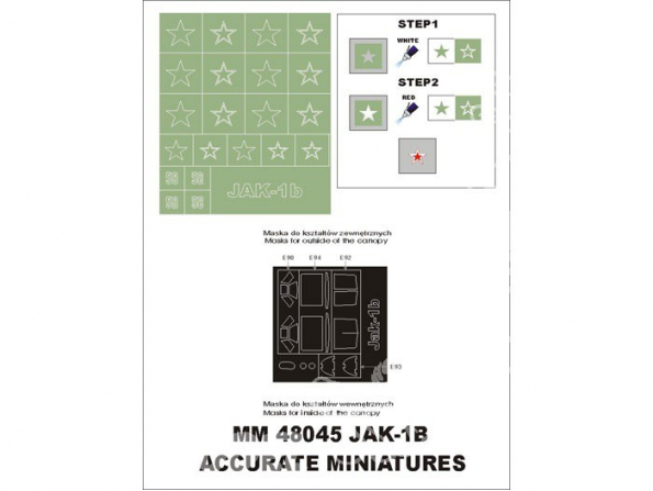 Montex Maxi Mask MM48045 Yak-1b Accurate miniatures 1/48