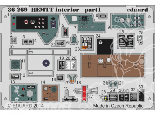 Eduard photodecoupe militaire 36269 Interieur HEMTT Italeri 1/35