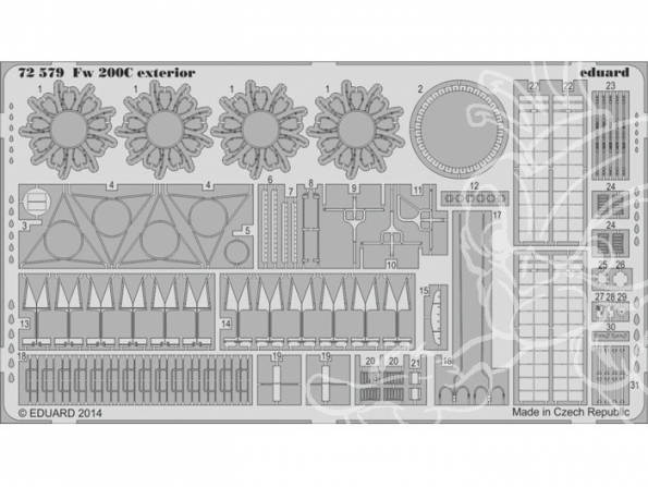 Eduard photodecoupe avion 72579 Exterieur Fw 200C Trumpeter 1/72