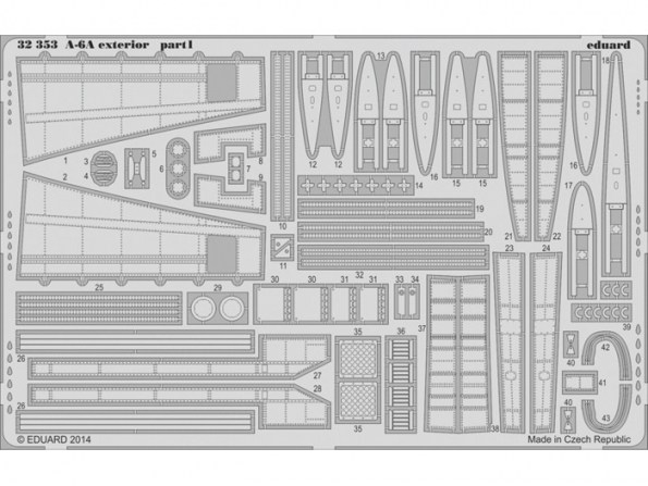 EDUARD photodecoupe avion 32353 Exterieur A-6A Trumpeter 1/32