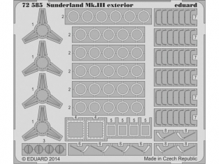 Eduard photodecoupe avion 72585 Exterieur Sunderland Mk.III Italeri 1/72