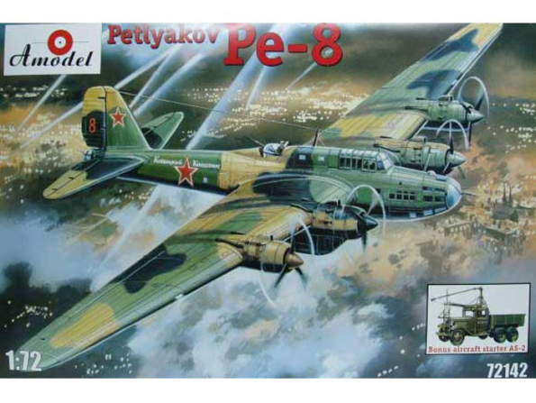 Amodel maquettes avion 72142 PETLYAKOV Pe-8 BOMBARDIER LOURD SOVIETIQUE Camion AS-2) 1/72