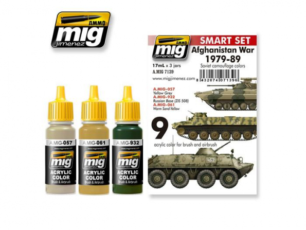 MIG peinture 7139 Set de départ Camoufalge Guerre d'Afghanistan 3 x 17ml