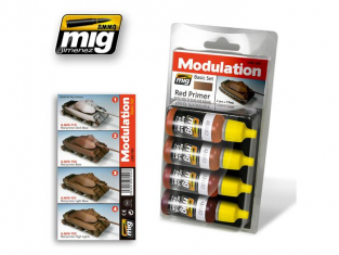 MIG peinture 7002 Set Modulation Red Primer 4 x 17ml