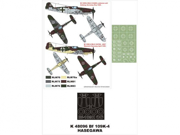 Montex Super Mask K48096 Messerschmitt Bf 109K-4 Hasegawa 1/48