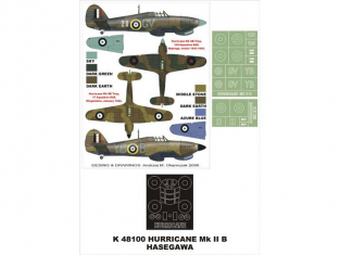 Montex Super Mask K48100 Hurricane Mk IIB Hasegawa 1/48