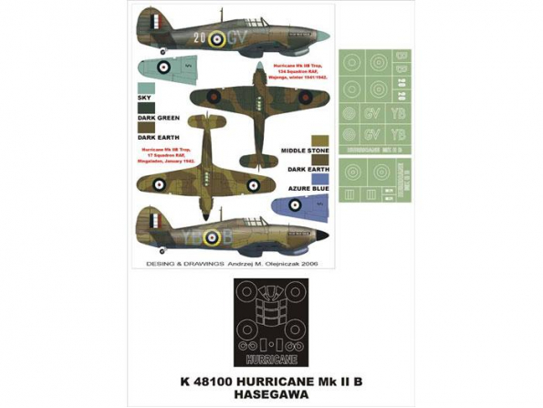 Montex Super Mask K48100 Hurricane Mk IIB Hasegawa 1/48