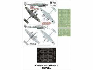 Montex Super Mask K48104 Messerschmitt Bf 110G-4/R3 Revell 1/48