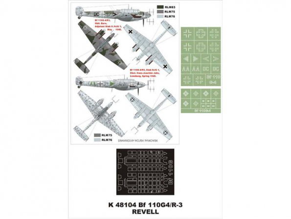 Montex Super Mask K48104 Messerschmitt Bf 110G-4/R3 Revell 1/48