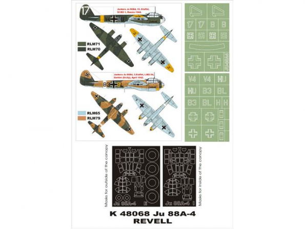 Montex Super Mask K48068 Junkers Ju-88A-4 Revell 1/48