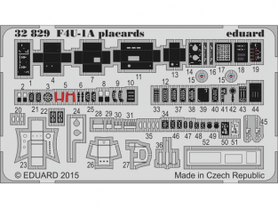 Eduard photodécoupe avion 32829 Placards F4U-1A Corsair Tamiya 1/32