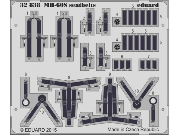 Eduard photodécoupe helicoptere 32838 Harnais MH-60S Academy 1/32