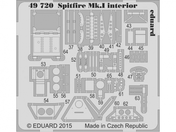 EDUARD photodecoupe avion 49720 Spitfire Mk.I S.A. Airfix 1/48