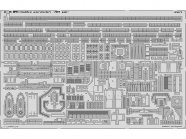 Eduard photodecoupe bateau 53136 Superstructure HMS Illustrious Airfix 1/350