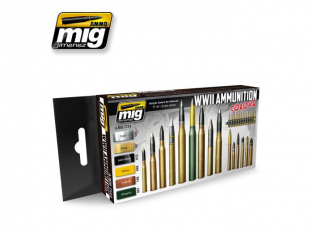 MIG peinture 7124 Set couleurs Munitions WWII 6 x 17ml