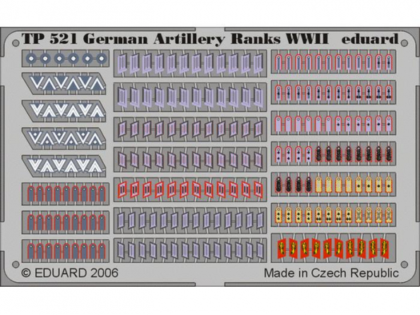 Eduard photodecoupe TP521 GRADES ARTILLERIE ALLEMANDE WWII 1/35