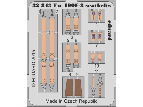 Eduard photodécoupe avion 32843 Harnais Focke Wulf Fw 190F-8 Revell 1/32