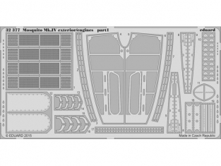 Eduard photodécoupe avion 32377 Exterieur / Moteurs Mosquito Mk.IV Hk Models 1/32