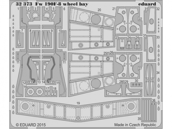 Eduard photodécoupe avion 32373 Baies de roues Focke Wulf Fw190F-8 Revell 1/32