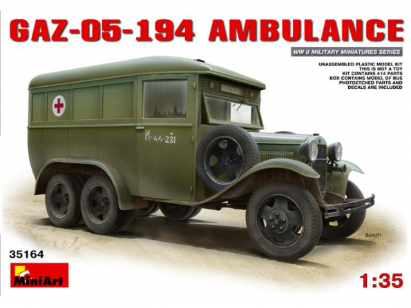 Mini Art maquette militaire 35164 AMBULANCE SOVIETIQUE TYPE GAZ-05-194 1/35