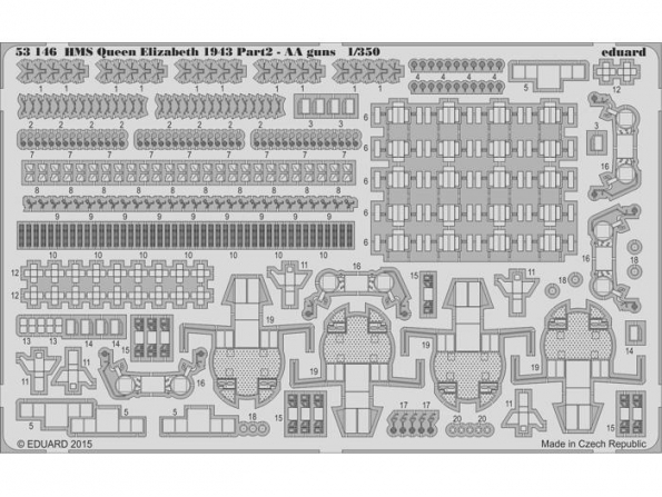 Eduard photodecoupe bateau 53146 HMS Quuen Elizabeth 1943 Partie 2 Trumpeter 1/350