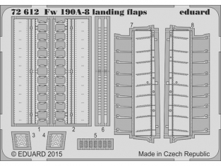 Eduard photodecoupe avion 72612 Volets d'atterrissage Fw 190A-8 Eduard 1/72