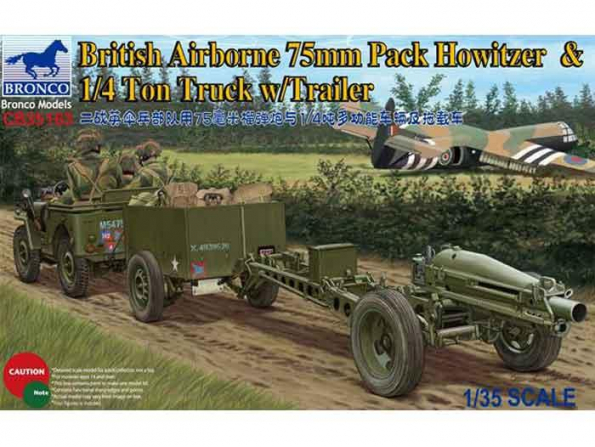 Bronco maquette militaire CB 35163 Jeep avec pack de 75mm 1/35