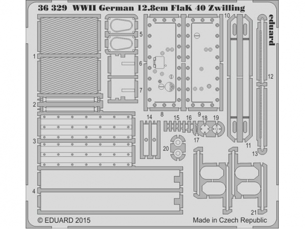 Eduard photodecoupe militaire 36329 Canon Allemand Flak 40 12.8cm Zwilling Takom 1/35