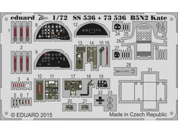 Eduard photodecoupe avion 73536 B5N2 Kate Airfix 1/72