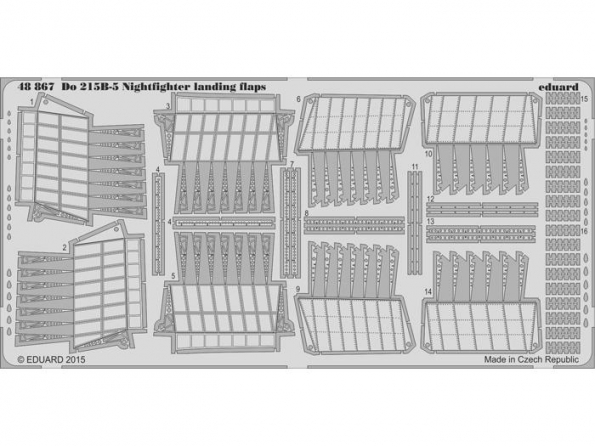 EDUARD photodecoupe avion 48867 Volets d'atterrissage Dornier Do 215B-5 Icm 1/48