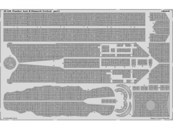 Eduard photodecoupe militaire 36330 Panther Ausf.D Zimmerit vertical Tamiya 1/35