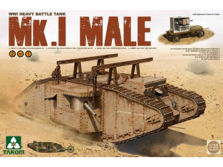 Takom maquette militaire 2031 CHAR LOURD BRITANNIQUE Mk.I "Male" 2 Eb 1 1/35