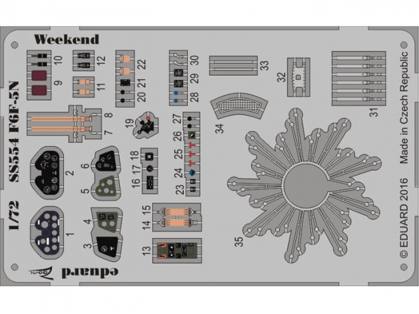 EDUARD photodecoupe avion SS554 F6F-5N Weekend Eduard 1/72