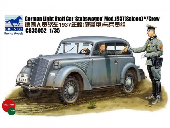 Bronco maquette militaire CB 35052 Staff Car Stabswagen Mod. 1937 Saloon avec Equipage 1/35