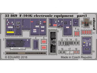 Eduard photodécoupe avion 32869 Equipement electronique F-104G Italeri 1/32