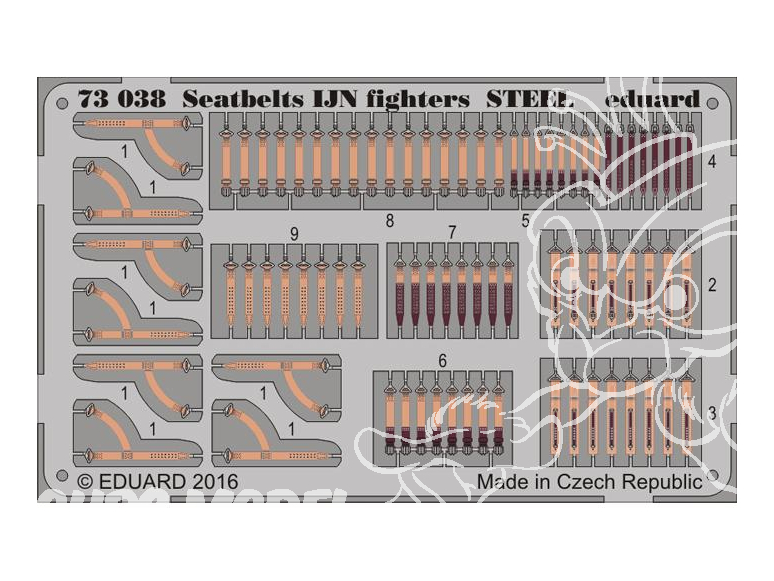 Eduard photodecoupe avion 73038 Harnais metal Chasseurs Japonais IJN 1/72