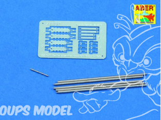 Aber R41 set de netoyage de Fut de canon avec support pout Tigre I Tunisie 1/35