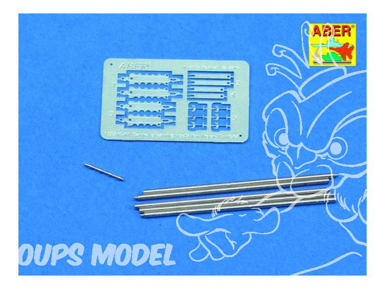 Aber R41 set de netoyage de Fut de canon avec support pout Tigre I Tunisie 1/35