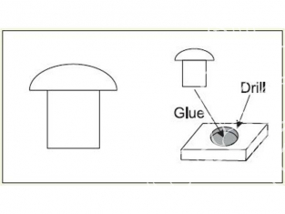 Plus Model accesoires militaire 461 Rivets 0,7mm 1/35