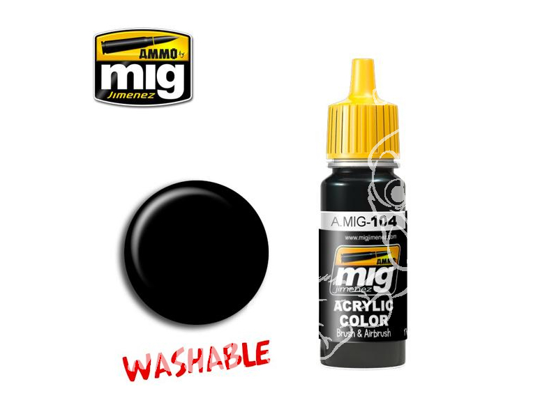 MIG peinture authentique 104 Noir Washable