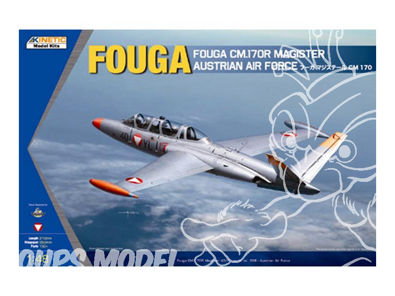 Kinetic maquette avion K48059 Fouga Magister CM.170R Austrian Air Force 1/48