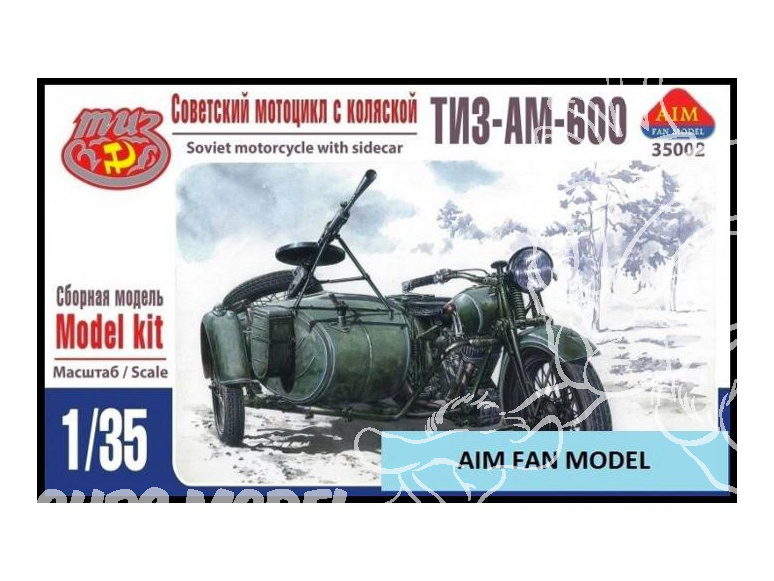 AIM maquette militaire 35002 TIZ AM-600 MOTOCYCLETTE SOVIETIQUE AVEC SIDECAR 1936-1941 1/35