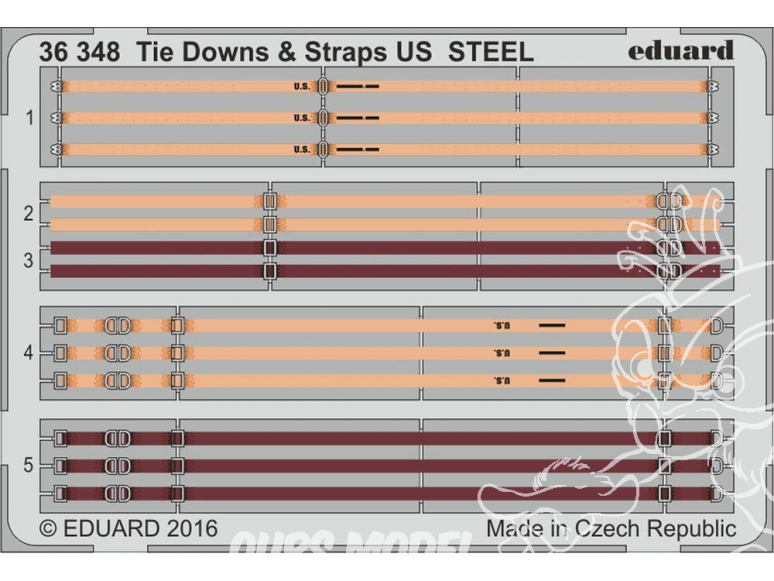 Eduard photodecoupe militaire 36348 Sangles US Métal 1/35