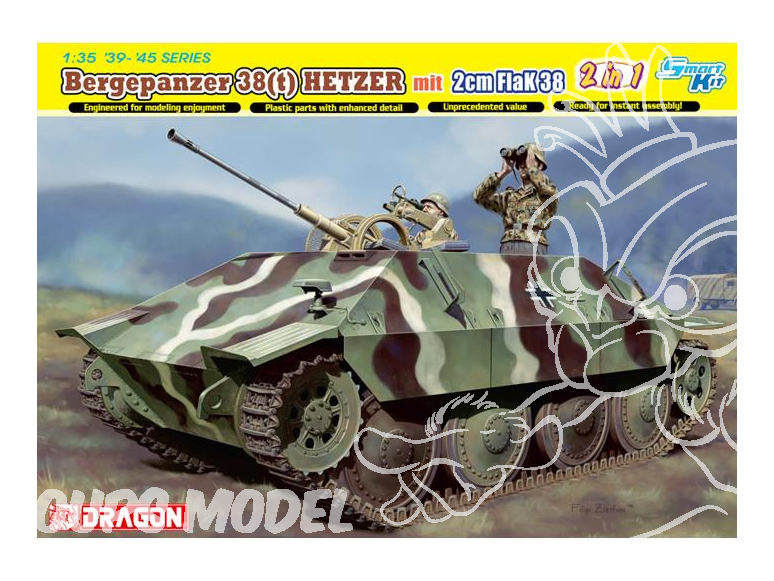 Dragon maquette militaire 6399 Bergepanzer 38(t) HETZER mit 2cm FlaK 38 Smart Kit (2 in 1) 1/35